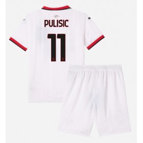 AC Milan Christian Pulisic #11 Borta Kläder Barn 2024-25 Kortärmad (+ Korta byxor)